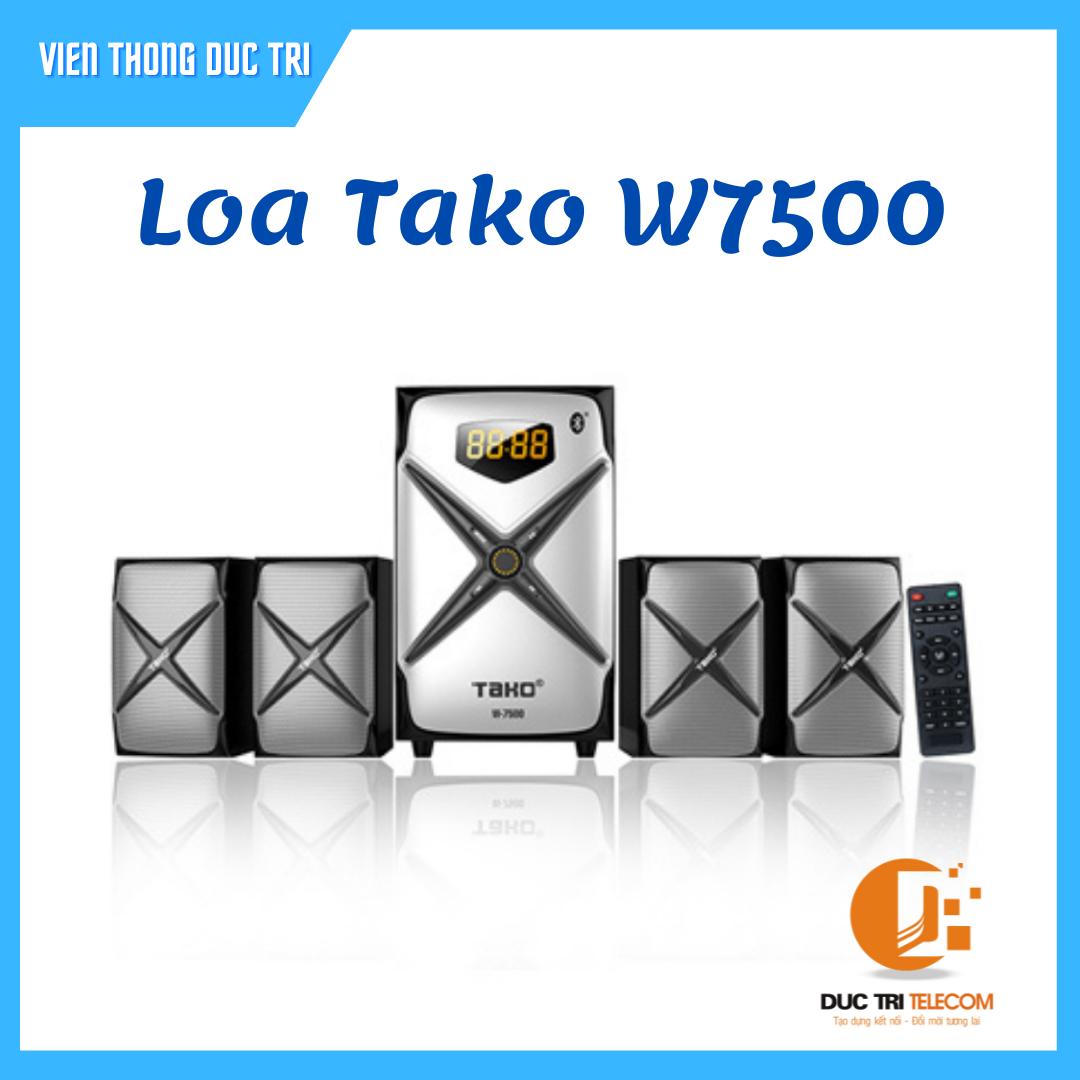 Loa máy tính 4.1 TAKO W-7500 hỗ trợ USB,FM,SD, Remote, Bluetooth (Bảo hành 12 tháng)