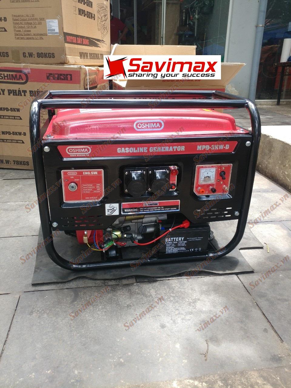 Máy phát điện chạy xăng Oshima 3KW-D có đề