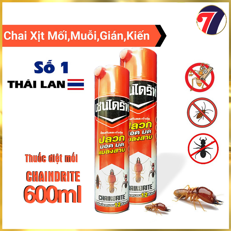 Bình Xịt Diệt Mối Không Mùi - BÌnh 600ml, Thương hiệu CHAINDRITE, thương hiệu số 1 Thái Lan.