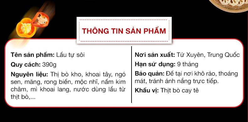 [SẴN] Lẩu tự sôi bò nấm tê cay Trùng Khánh