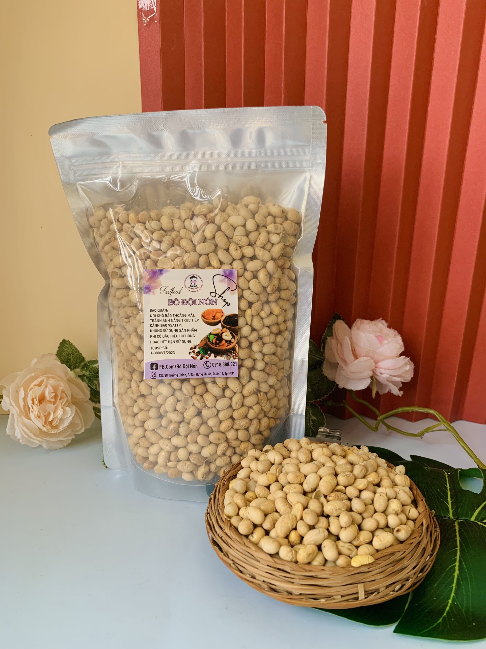 Đậu Nành Sấy Giòn 1kg Bò Đội Nón