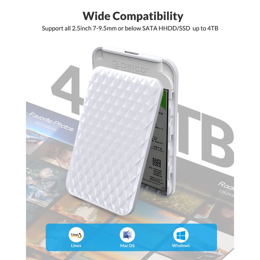 Box 2.5 Orico USB 3.0 5Gbps hỗ trợ HDD SSD 4TB