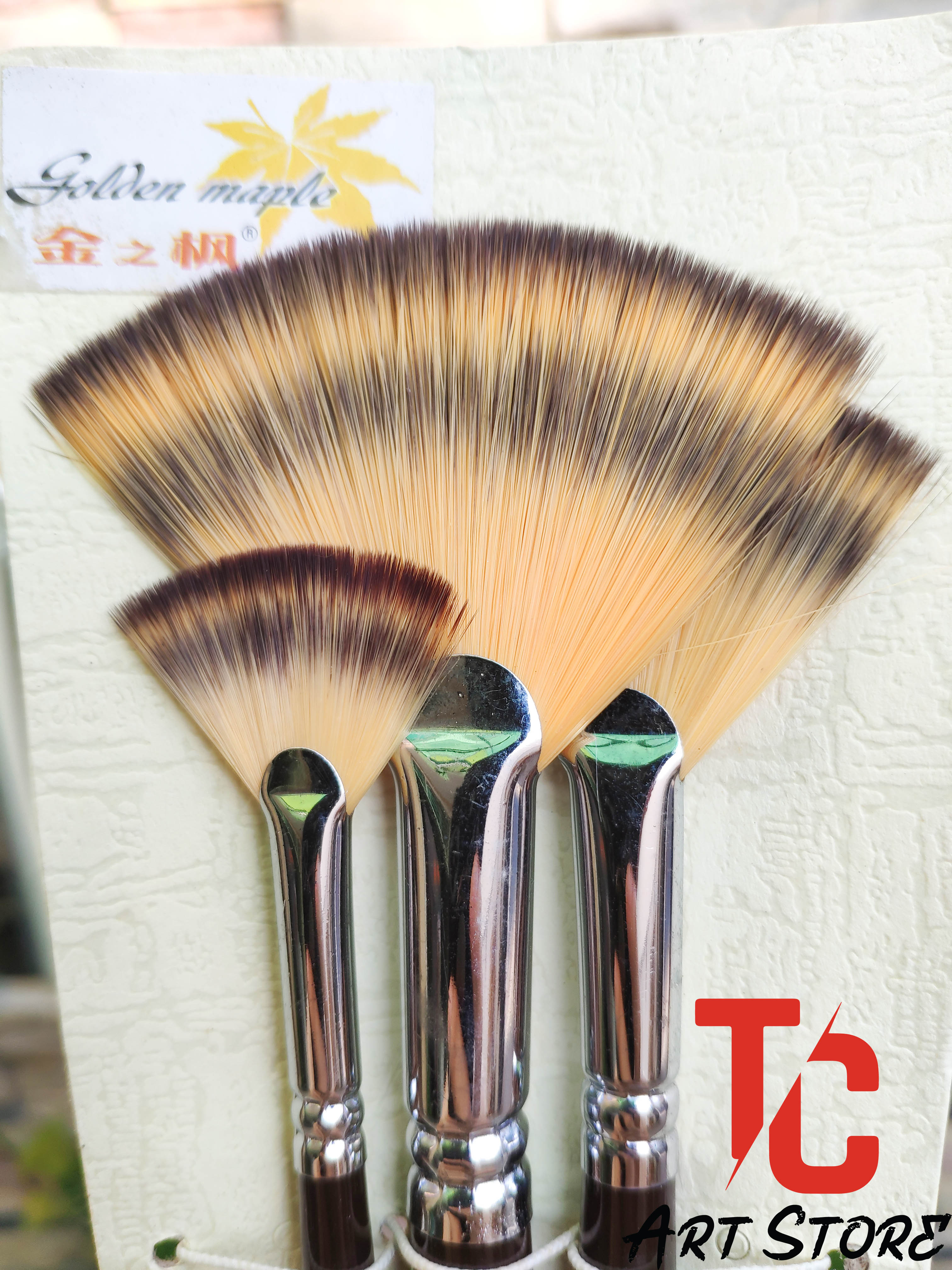 [TC Art Store] Bộ cọ quạt 3 cây Golden Maple