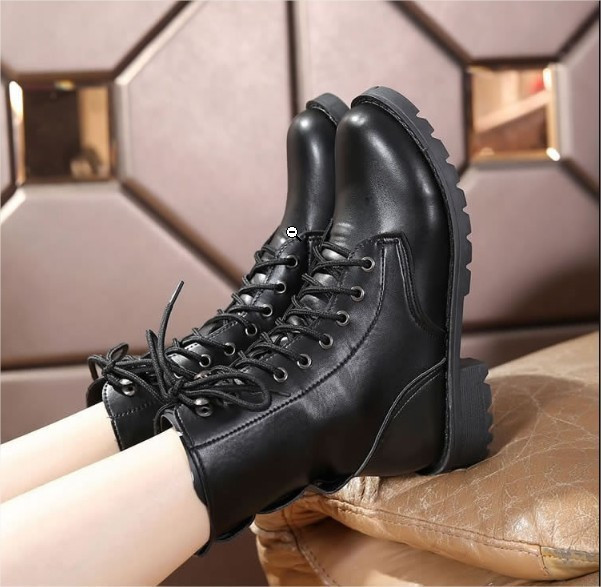 Giày boot nữ cao cổ phong cách ulzzang đế cao 2cm B140