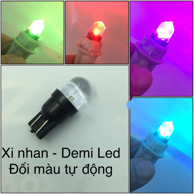Đèn Demi xinhan nháy 7 màu - tự đổi màu ( giá là 1 đôi gồm 2 bóng )