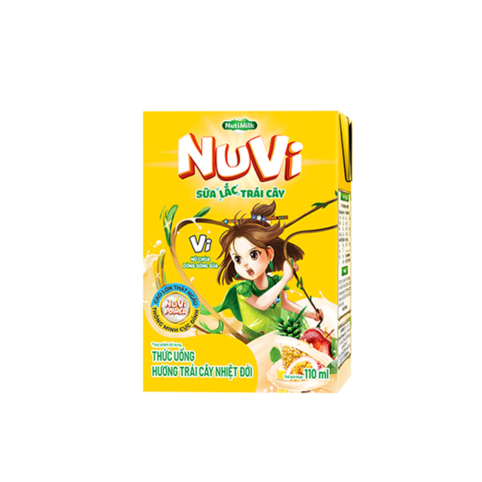 Combo 8 Hộp NuVi Thức uống hương Cam Sữa lắc trái cây 110 ml
