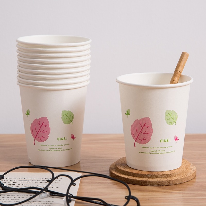 50 PCs safe temperature disposable paper cup set, 250ml disposable paper cup