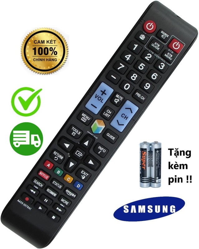 Bảng giá (Hàng cao cấp ) Điều khiển remote samsung smart  LCD/ LED dáng dài đen .