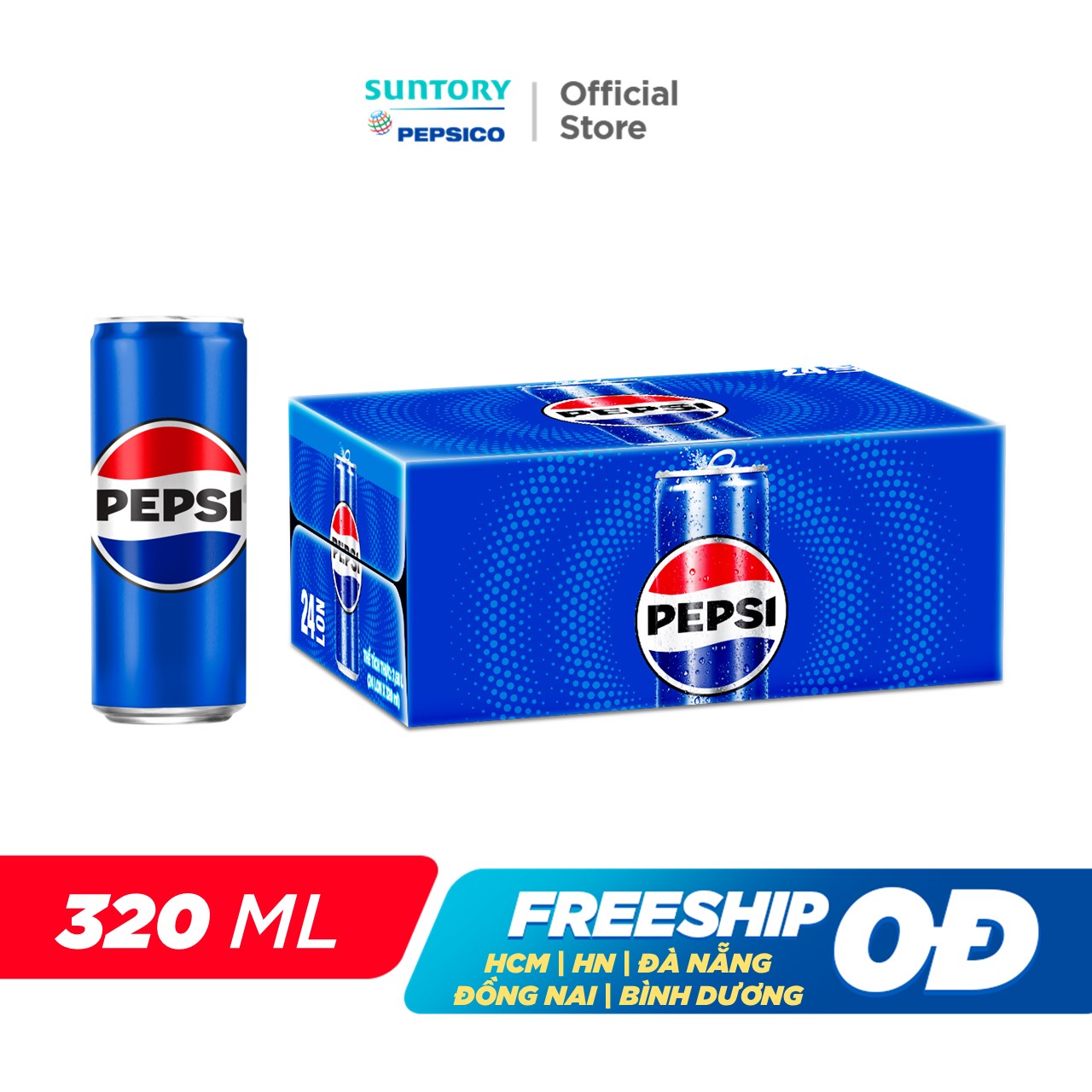 [SALE 15.6] Thùng 24 Lon Nước Ngọt Giải Khát Có Gaz Pepsi (235ml/lon)