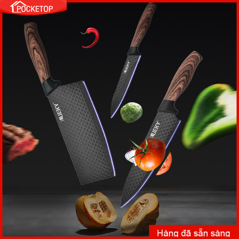 Bộ Dao Bộ Dao Làm Bếp Bộ Dao Hình Sóng Bộ Dao Làm Bếp Sắc Bén Bộ Sáu Mảnh Kitchen Knife Six Piece Set