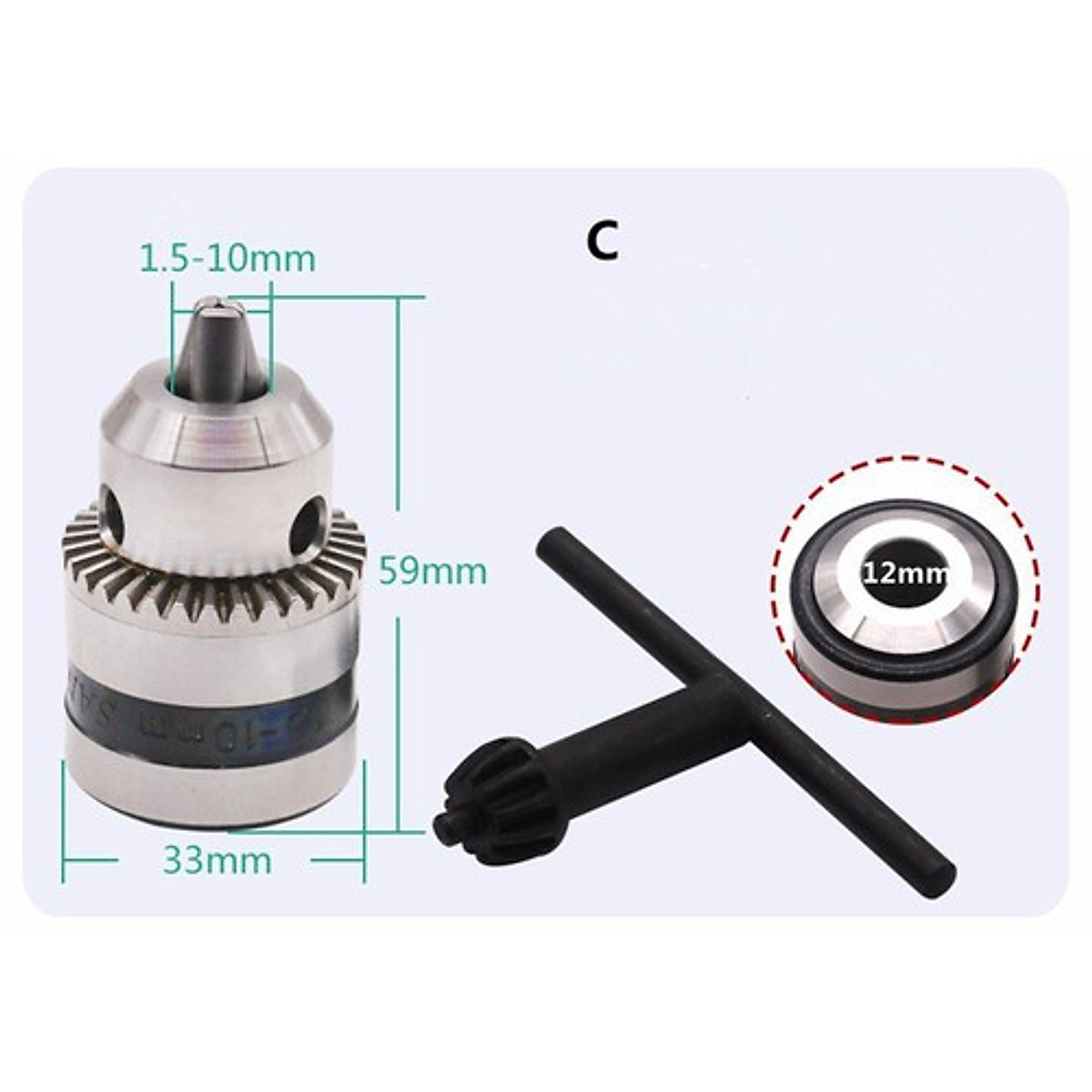 [HCM] Đầu kẹp mũi khoan 10mm mang ranh cao cấp