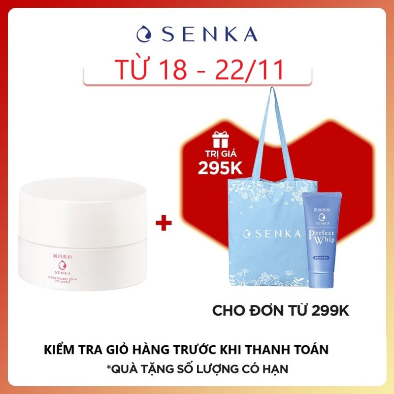 Kem dưỡng trắng da & giảm thâm nám ban ngày Senka White Beauty UV Cream 50g SPF 25 PA ++ giá rẻ