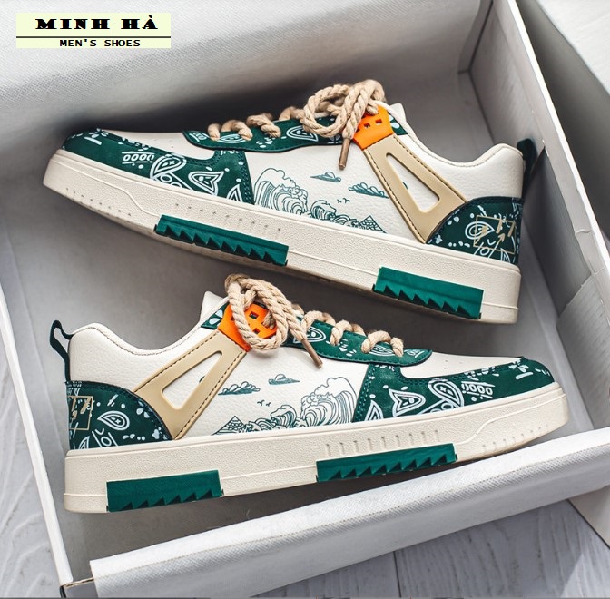 Giày Sneaker nam thể thao thời trang SP- 057 sườn phối chữ, tăng 4cm chiều cao (nhiều màu)