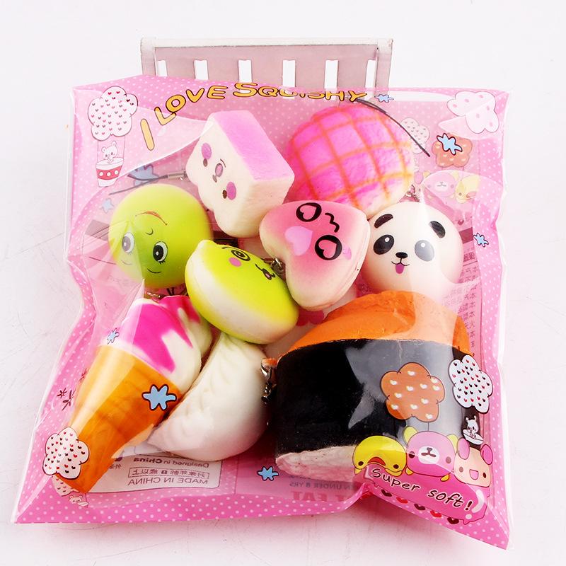Combo 10 squishy giá rẻ chậm tăng có bao bì siêu cute
