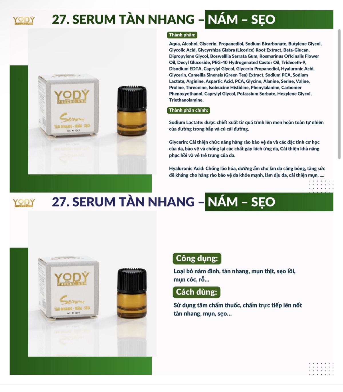 Chấm tàn nhang nám rỗ yody mụn nám rỗ