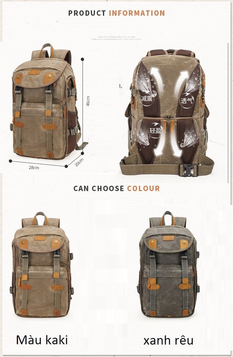 [HCM]Balo máy ảnh Canvas Batik.BK_3040.
