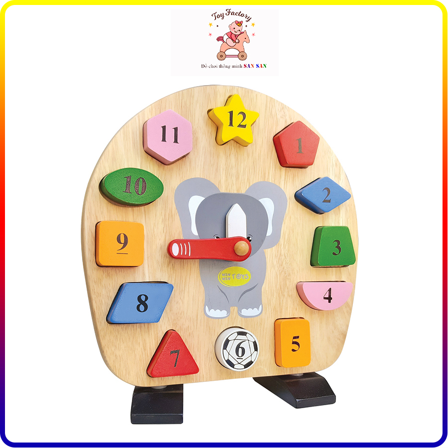 [Hoàn Tiền 10%]Đồng hồ voi con - Đồ chơi gỗ Winwintoys