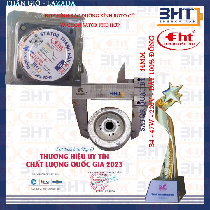 Stator quạt B4 - 47W - 220V dây đồng 30% & 100%