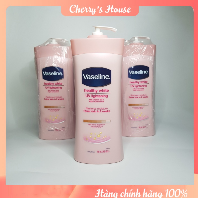 Sữa dưỡng thể dưỡng trắng da Vaseline 725ml