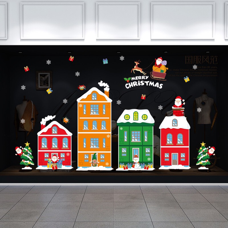 [HCM]Decal trang trí Noel - Thành Phố Sắc Màu giáng sinh