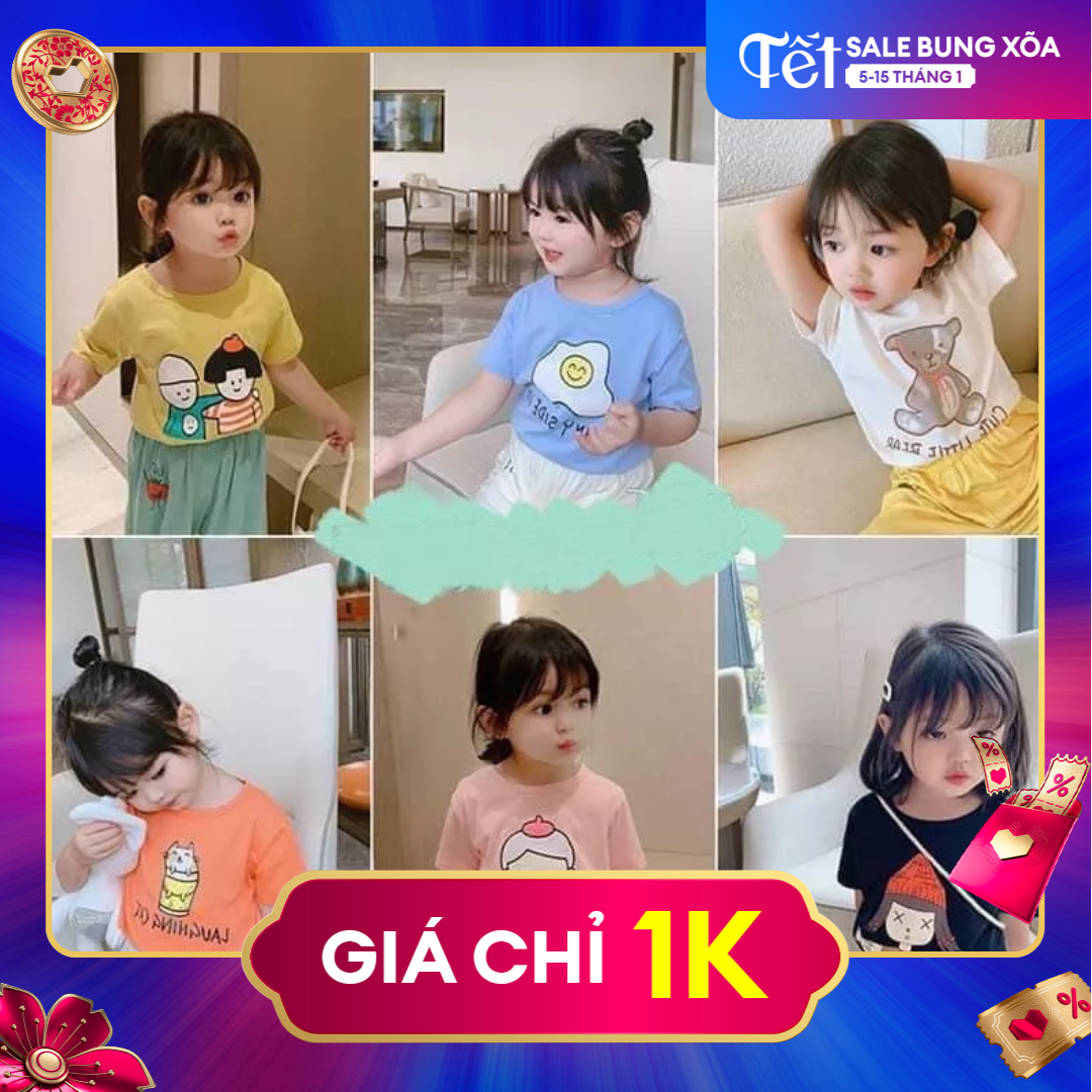M02- ÁO THUN IN HÌNH DỄ THƯƠNG CHO BÉ