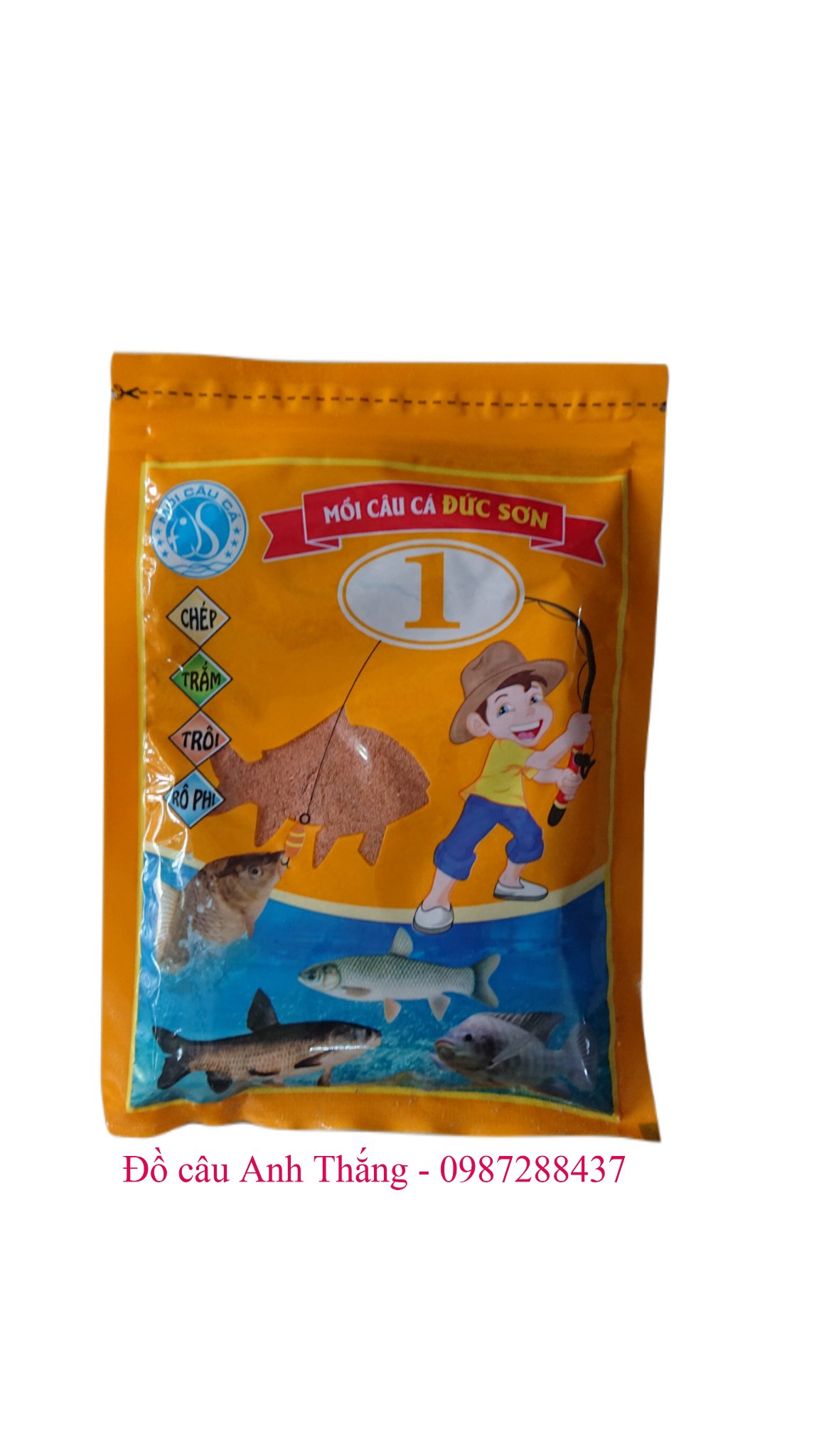 Mồi câu cá Đức Sơn 1, 2, 3, 4 vị tanh thơm, mồi câu rô phi, chép, trắm trôi, câu đơn, đài, lancer, câu lục