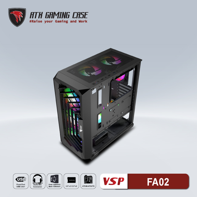 Vỏ Case Máy Tính VSP Gaming FA02 - Hàng Chính Hãng