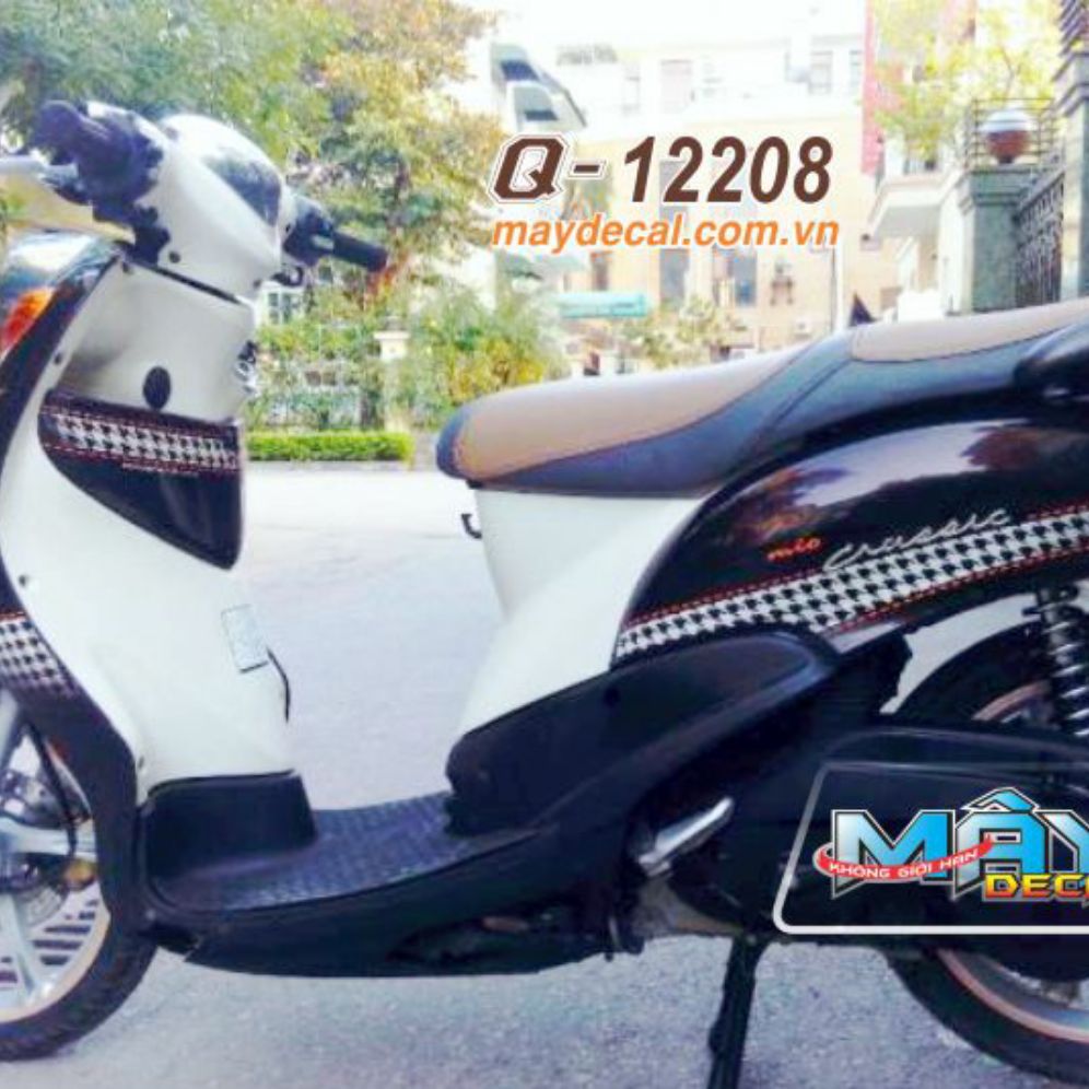 [HCM]Tem xe mio classico  tem rời 3 lớp cao cấp xe nâu trắng