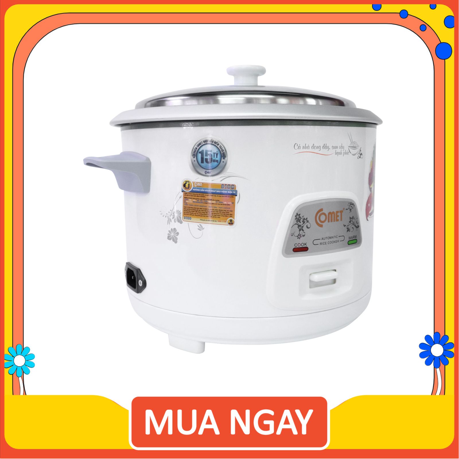 [HÀNG THÁI LAN] Nồi cơm điện COMET Nắp Rời 1.8L