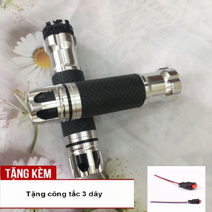 Trọn bộ bao tay gù xoay RIZOMA Màu Bạc độ xe máy siêu sang - Tặng công tắc chuyển đổi
