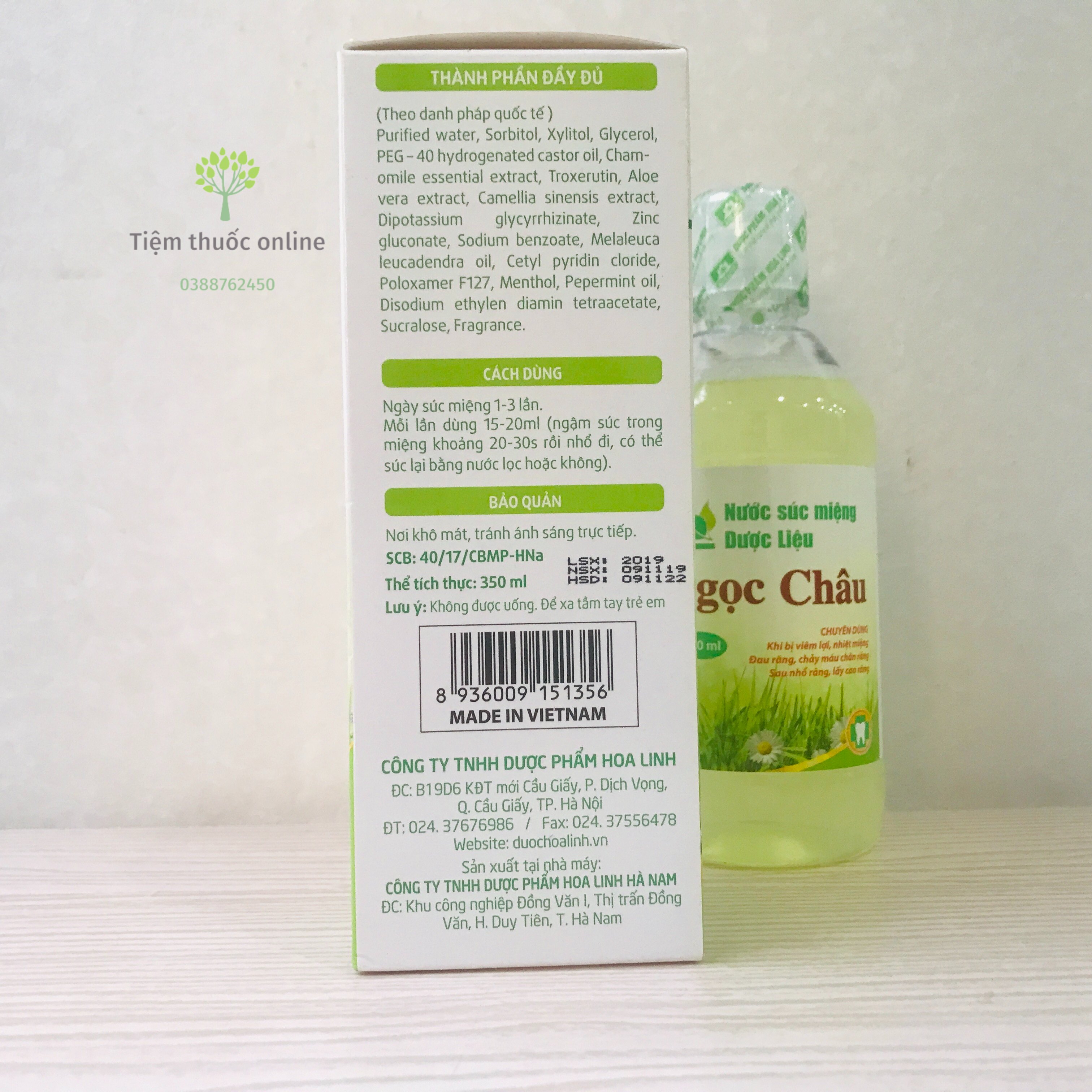 Nước súc miệng dược liệu Ngọc Châu 350ml