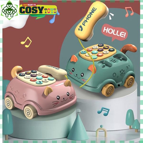 Điện thoại bàn quay số hình con mèo cute có nhạc cho bé