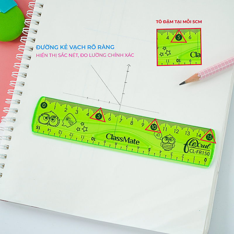 Thước Dẻo CLASSMATE Chất Liệu Nhựa Dẻo Cao Cấp CL-FR150