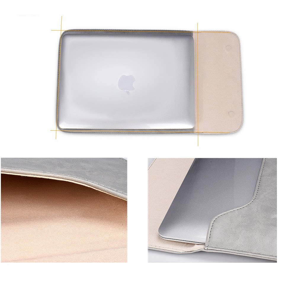 [HCM]Túi chống sốc da cho Macbook laptop