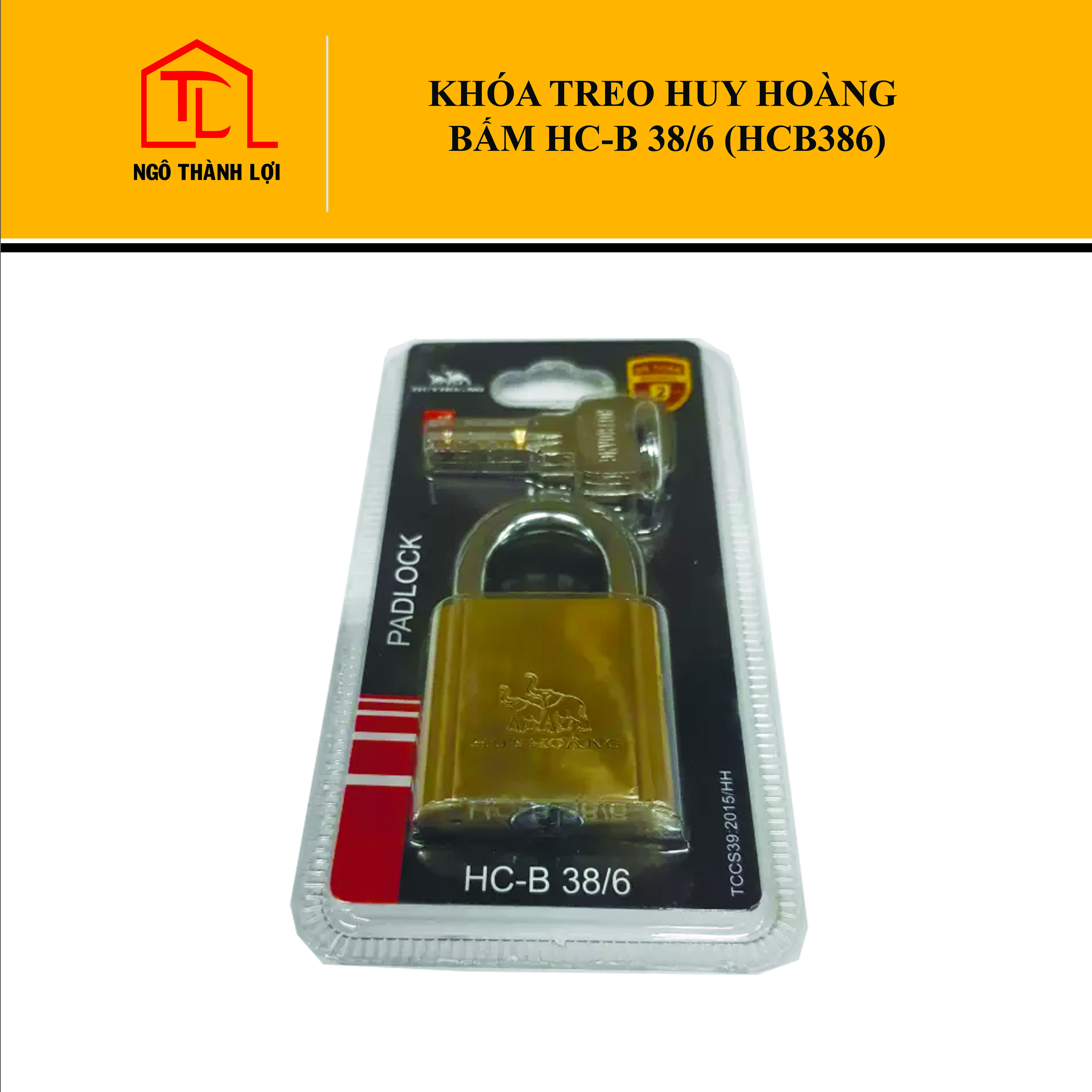 Khóa bấm chống dò chìa Huy Hoàng HCB386 / HC-B38/6  khóa 4 phân tại Ngô Thành Lợi