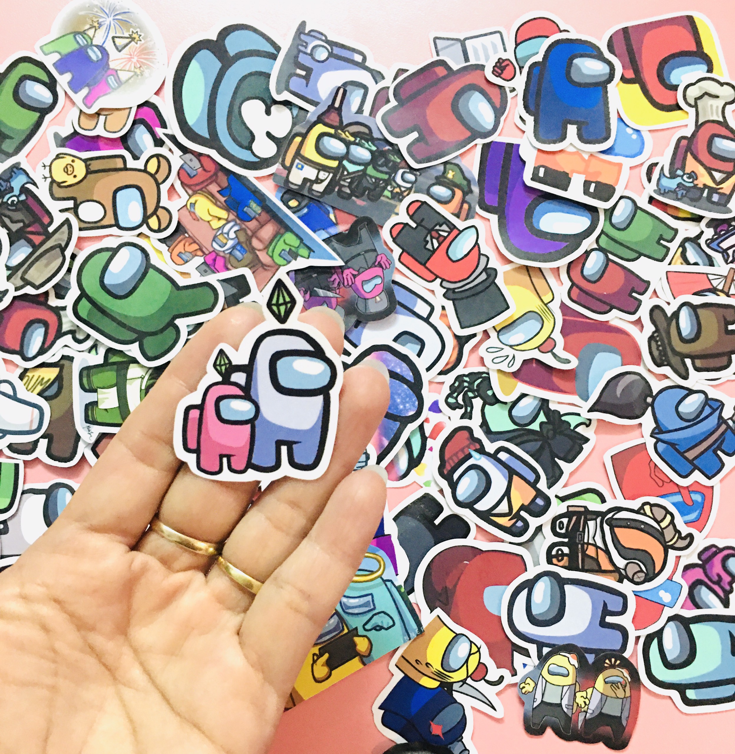 Sticker Among Us set 30-60 ảnh decal hình dán ép lụa