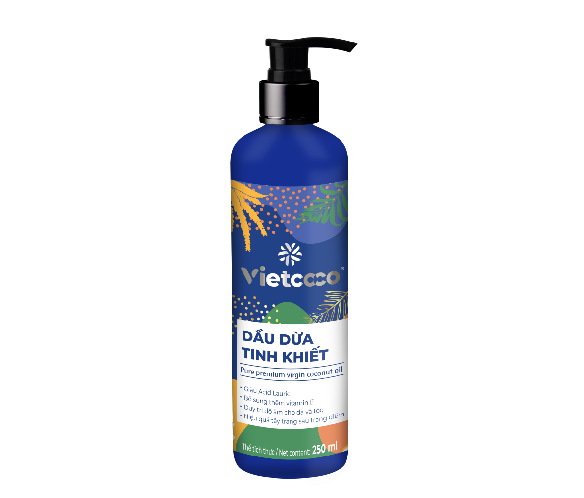 Dầu dừa dưỡng tóc dưỡng da Vietcoco chai vòi 250ml