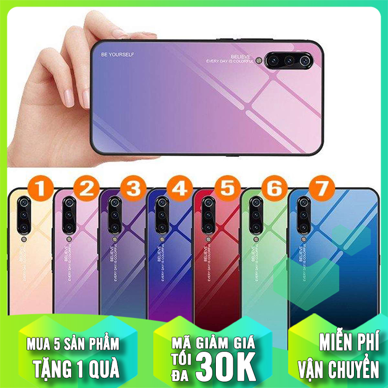 [7 MÀU] Ốp lưng cho Xiaomi Mi 9 gương cứng 2 màu Ver 2 , viền TPU dẻo đen