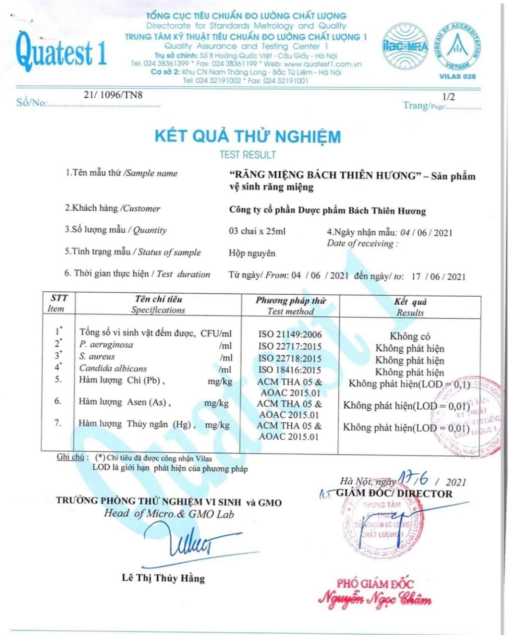 Bách Thiên Hương chăm sóc răng miệng