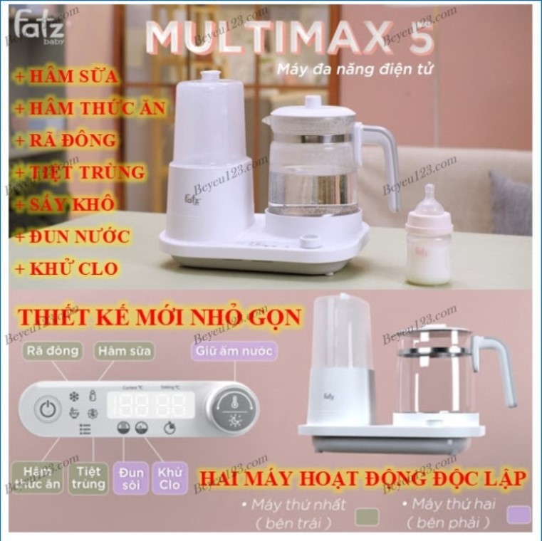 RẺ VÔ ĐỊCH Multimax 5 Máy tiệt trùng và hâm nước pha sữa đa năng điện tử