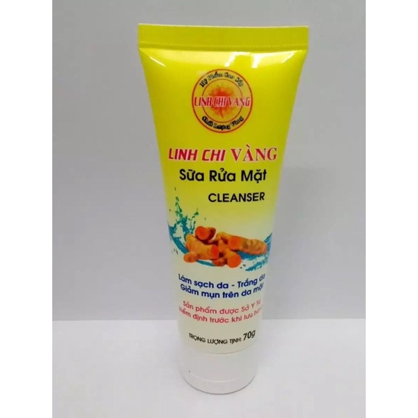 Sữa rửa mặt trắng da sạch mụn xóa thâm linh chi vàng 70g đủ giấy hoá đơn