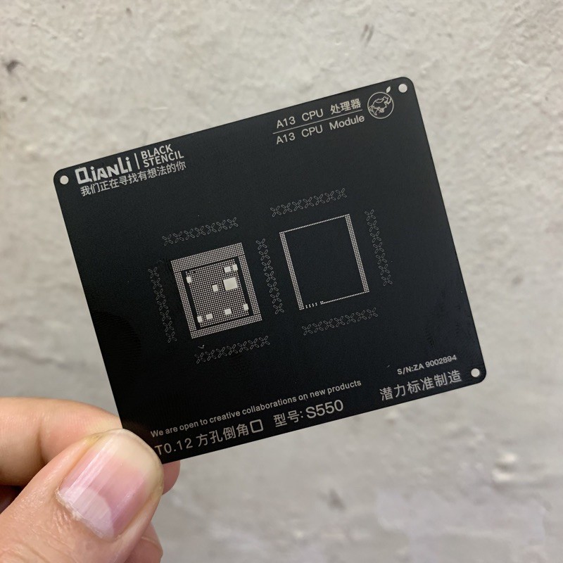 Vỉ làm chân cpu a13 qianli - vỉ đen dày 0.12mm