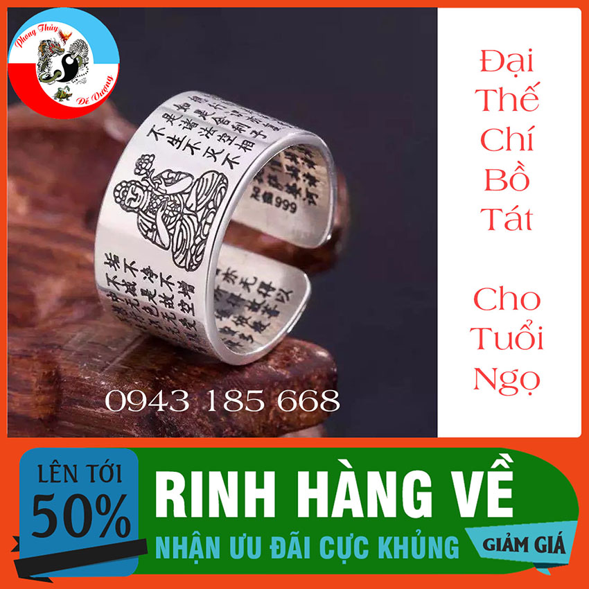 Nhẫn Phật Bản Mệnh - Khắc Kinh Chú Bát Nhã Tâm Kinh - Giúp Cuộc Sống Bình An - Mang Lại Tài Lộc - Nhẫn Phong Thủy – Tấn Tài Tấn Lộc