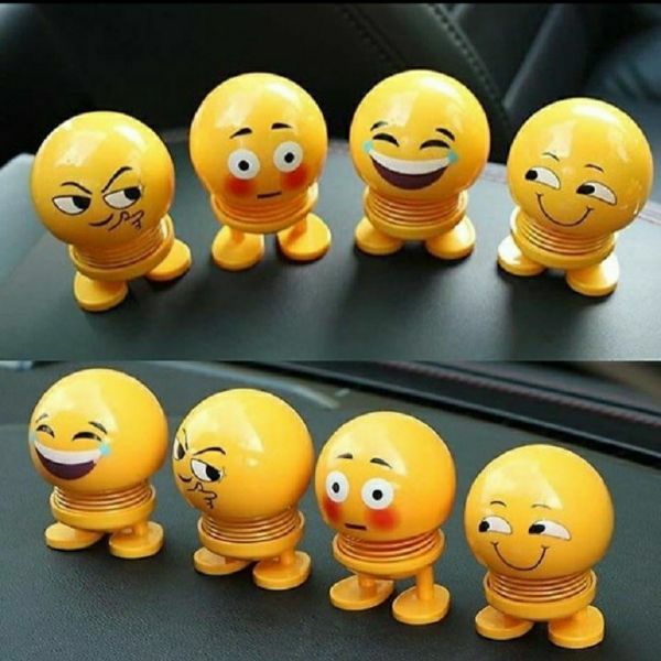Combo 5 nhún lò xo nhiều mặt vui vẻ giận hờn làm đồ chơi cho con nít, trang trí xe oto moto trang trí nhà cửa làm quà tặng