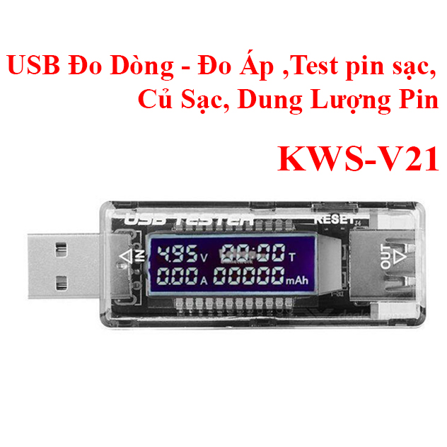 USB Đo Dòng - Đo Áp ,Test pin sạc, Củ Sạc, Dung Lượng Pin KWS-V21