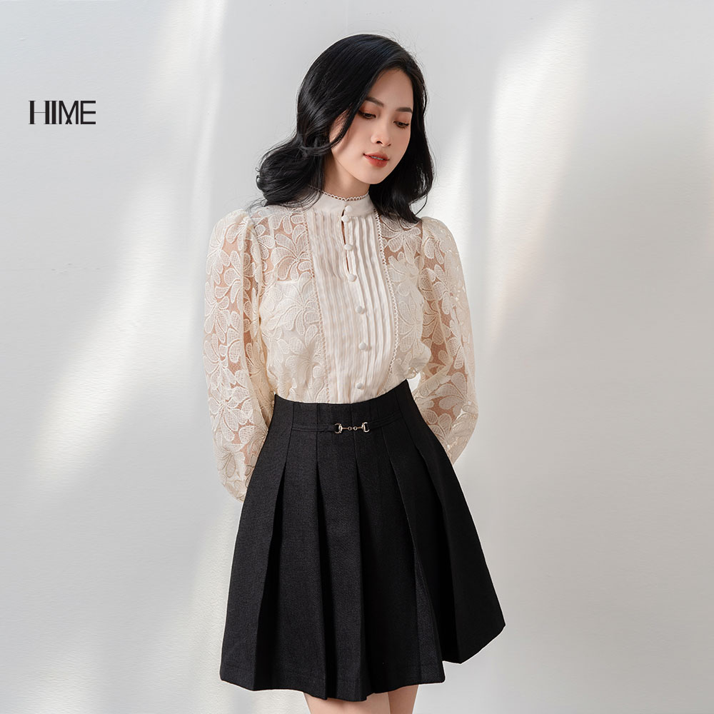 Áo sơ mi ren cổ trụ HIME H108BF1S0223
