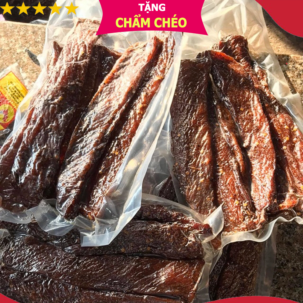 Thịt Lợn Gác Bếp Tây Bắc (tặng chẩm chéo) thịt heo gác bếp sấy khô hun khói đóng túi hút chân không đồ ăn vặt quà biếu ngon sạch Mường Then