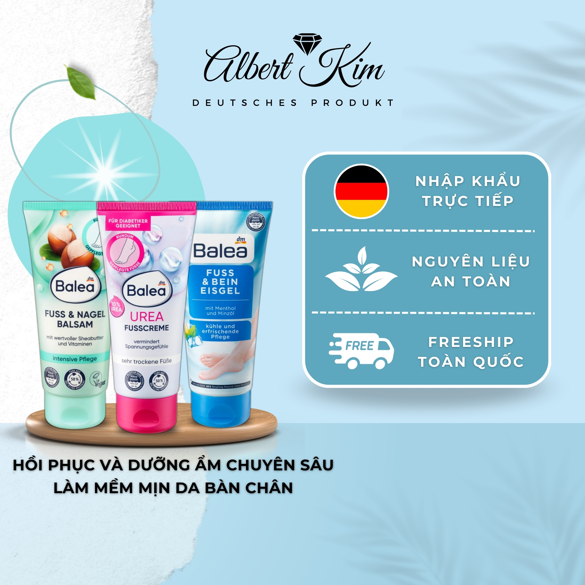 [ Hàng Đức ] Kem dưỡng da chân Balea tinh dầu bạc hà - 100ml