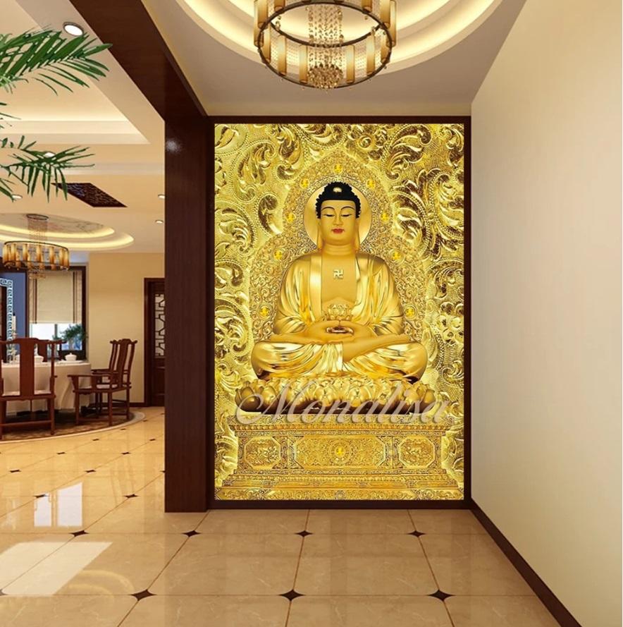 [HCM]Tranh Đính Đá Phật Adi Đà Y8094  50x70cm