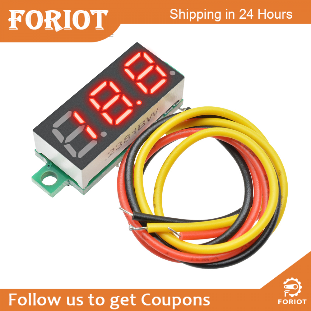 Shxz diymore 0.28" red led dc voltmeter digital display voltmeter 0-100v voltage 12v 24v